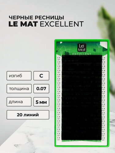 Изображение товара Ресницы черные Le Maitre "Excellent" 20 линий C 0.07 5 mm