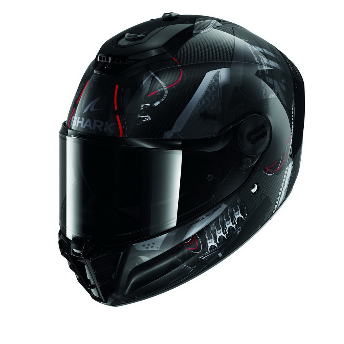 SHARK Мотошлем SPARTAN RS CARBON XBOT, цвет Карбон/Черный/Красный, Размер M