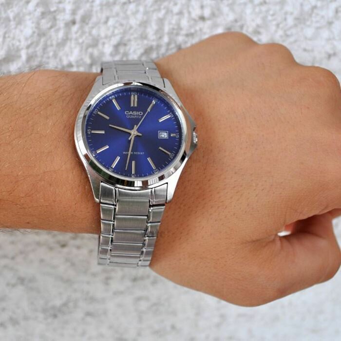 Наручные часы CASIO, синий, серебряный — фото 1