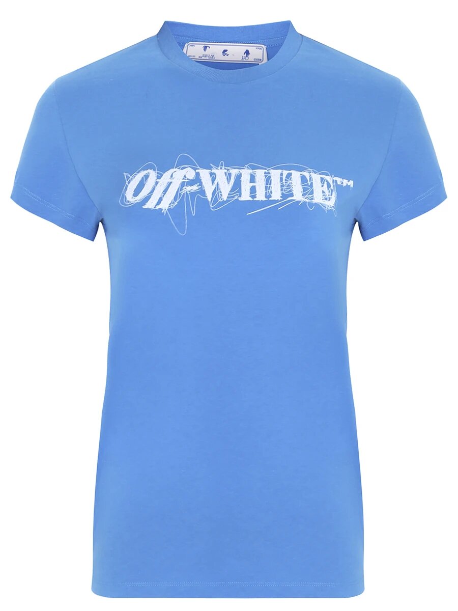 Футболка Off-White, размер 38, голубой