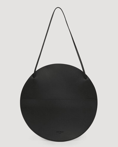 Изображение товара Органайзер для хранения мелочей настенный M, круглый, черный, искусственная кожа