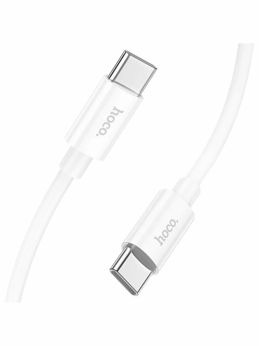 Кабель Hoco X87 Type-C-Type-C, силиконовый, белый, длина 1м, сечение кабеля круглое