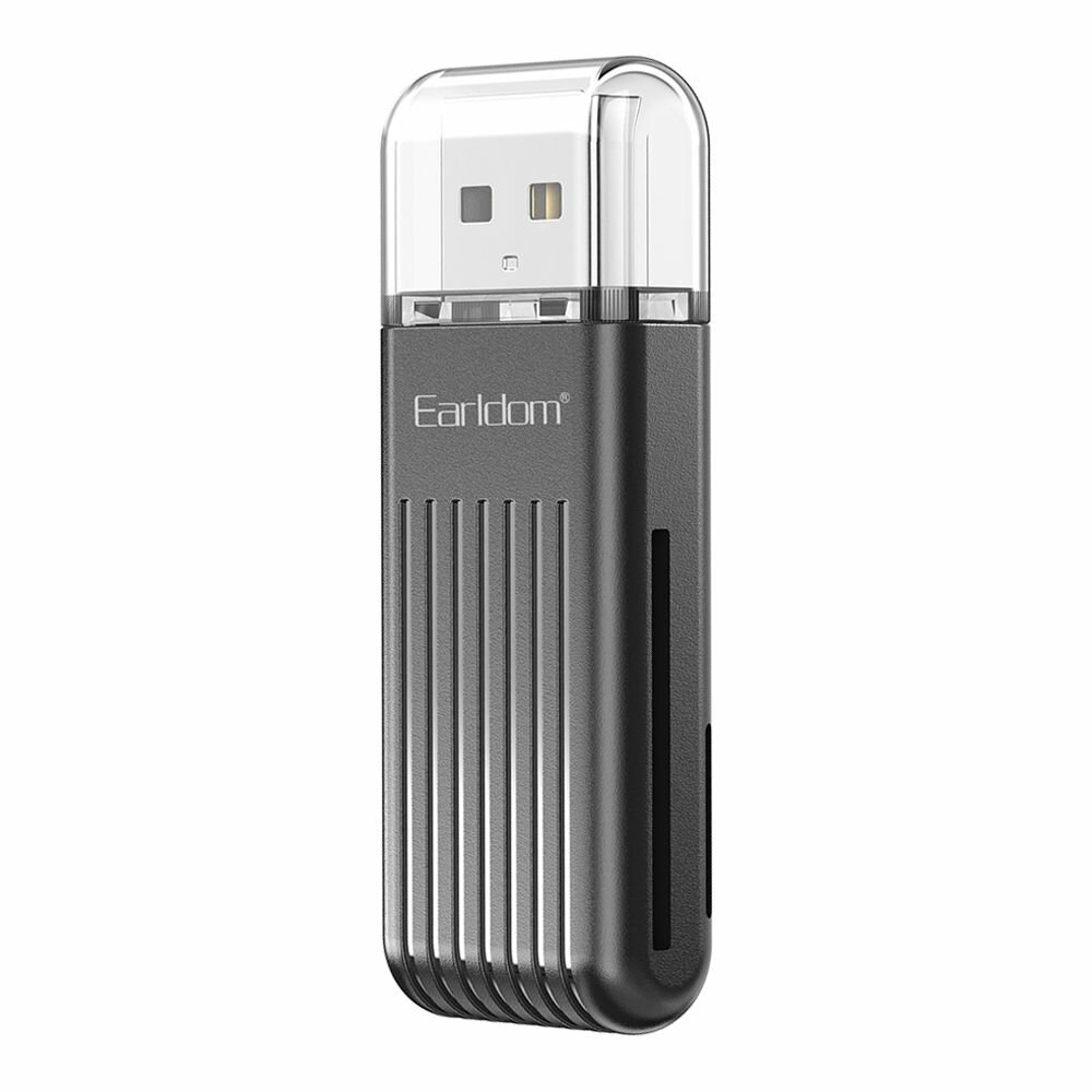 Картридер Earldom ET-OT96 USB на microSD/SD + OTG, черный