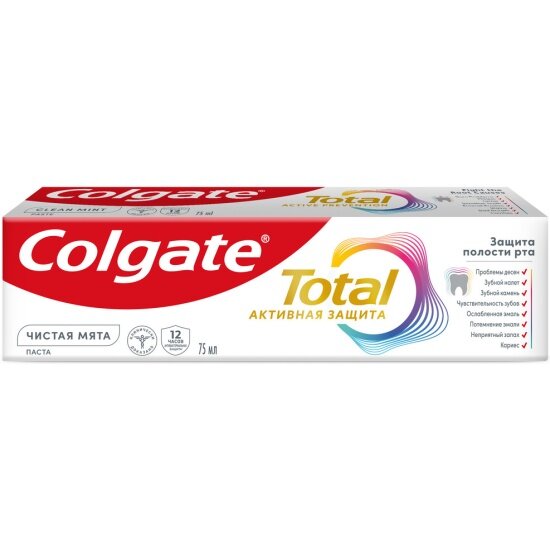 Зубная паста Colgate TOTAL 12 чистая мята с цинком и аргинином, 75 мл