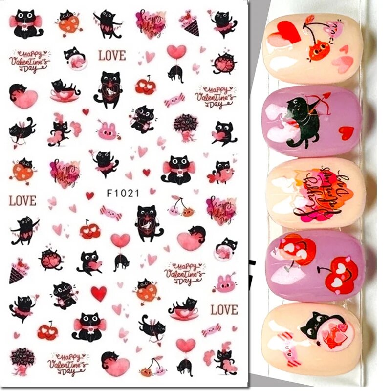 Наклейки для ногтей Valentine's Day, AF1021
