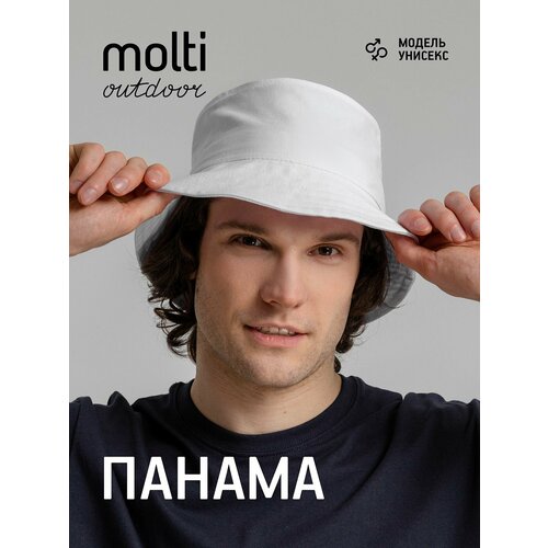 фото Панама molti базовая коллекция для мужчин, размер 56-58, белый