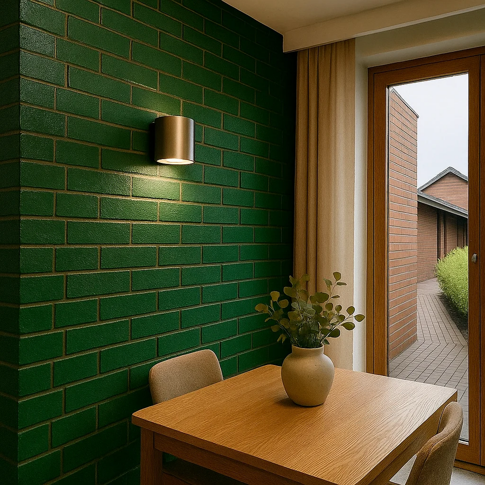 Плитка клинкерная для фасадов и внутренний отделки " Изумрудный" Фактура F0 размер 250x80x4мм