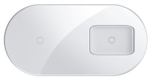 Беспроводная зарядка Baseus Simple 2 in 1 Wireless Charger Pro Edition 15W Белый WXJK-C02