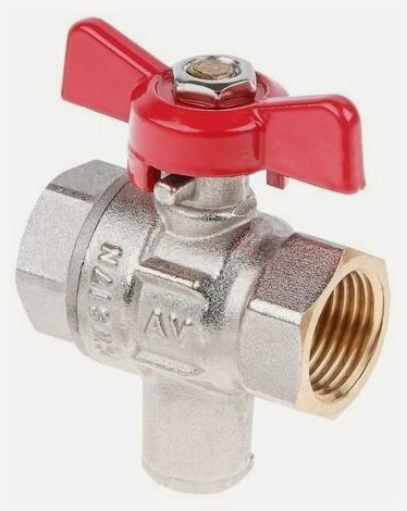 Изображение товара Кран шаровой 1/2 PN40 под манометр AV ENGINEERING (AVE097001)