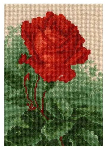 604 Набор для вышивания Hobby&Pro 'Алая роза', 21*14,5 см