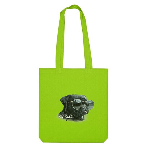 Сумка шоппер Us Basic, зеленый мужская футболка mr bulli французский бульдог в очках собака рисунок s синий