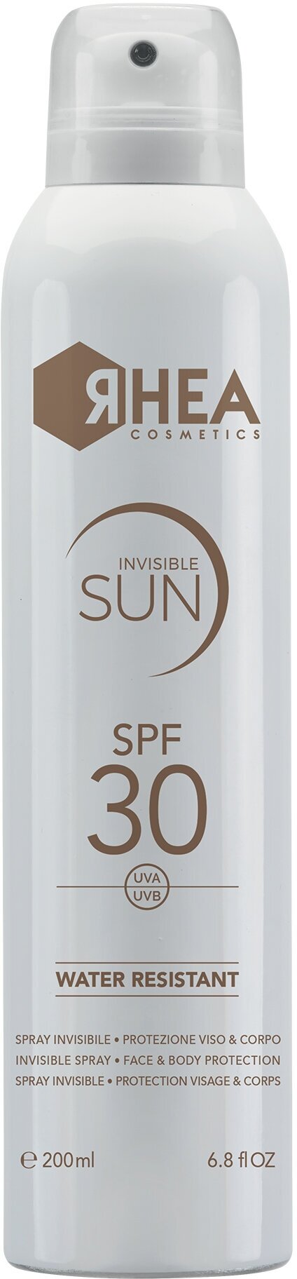 RHEA Солнцезащитный спрей для лица и тела SPF30 Invisible Sun 200 мл