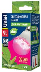 Лампа светодиодная для растений Uniel LED/SP/CL ALM01WH, E27, A60, 9Вт