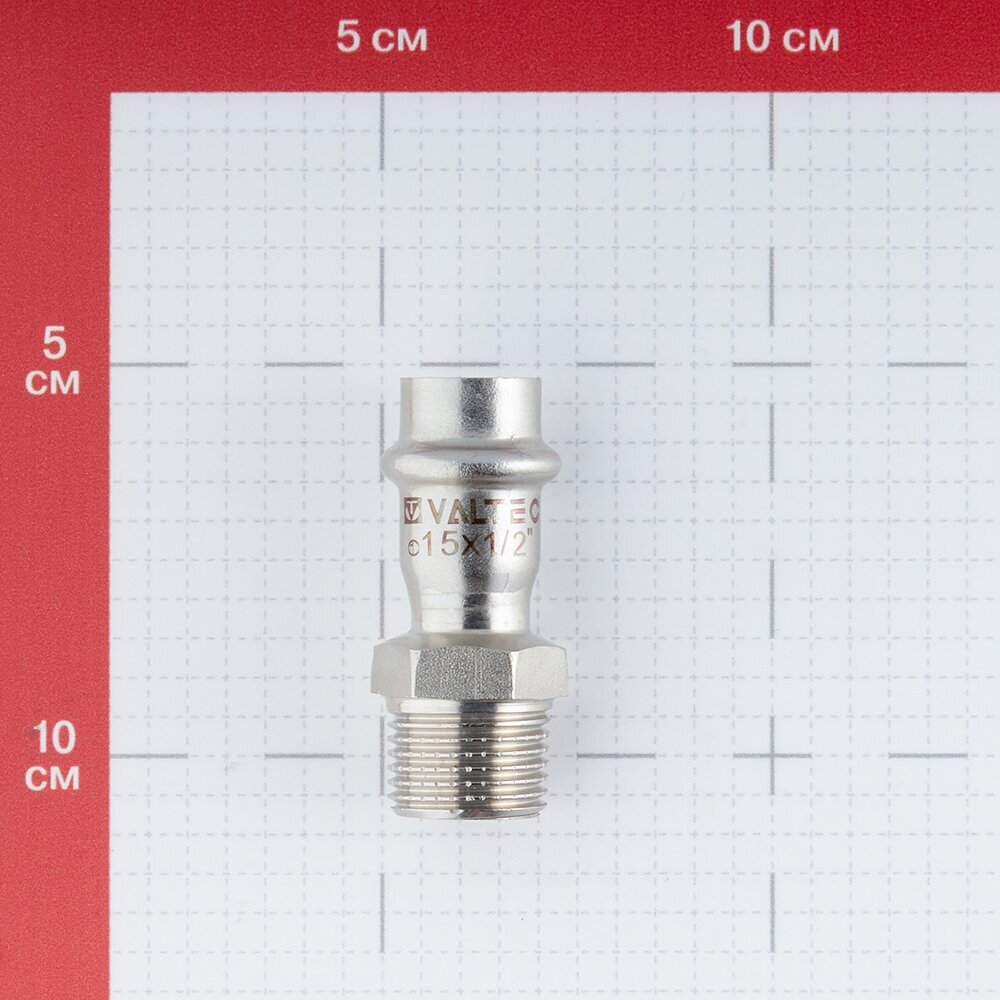 Пресс-фитинг из нержавеющей стали Valtec НР 15 мм х 1/2" - фото №4