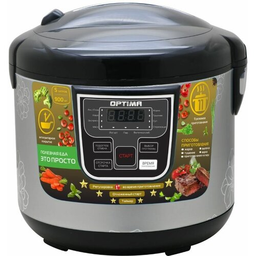 Мультиварка Optima MC-5101 черный цветы 346200₽