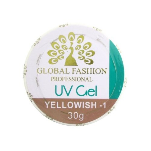 Global Fashion гель Yellowish однофазный камуфлирующий для наращивания, 30 мл, 1 yellowish лак global fashion гель для наращивания ногтей камуфляж 1 yellowish 1 30 г