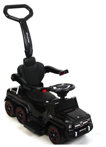 Детская каталка-электромобиль RiverToys Mercedes-Benz (шестиколесная) (Черный)