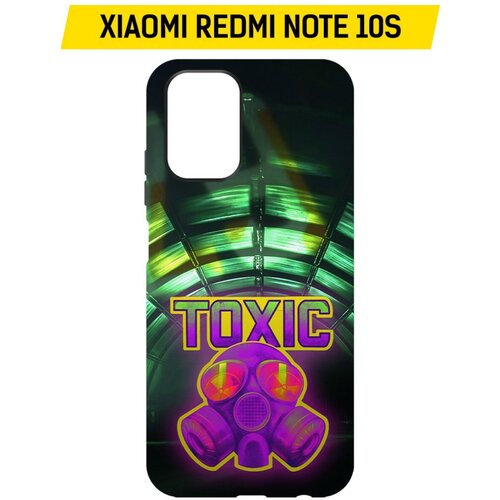 Чехол-накладка Krutoff Soft Case Cтандофф 2 (Standoff 2) - Стикер Toxic для Xiaomi Redmi Note 10S черный