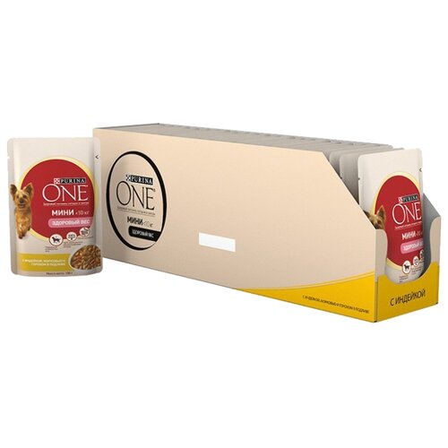 фото Влажный корм для собак Purina ONE индейка 24шт. х 100г (для мелких пород)