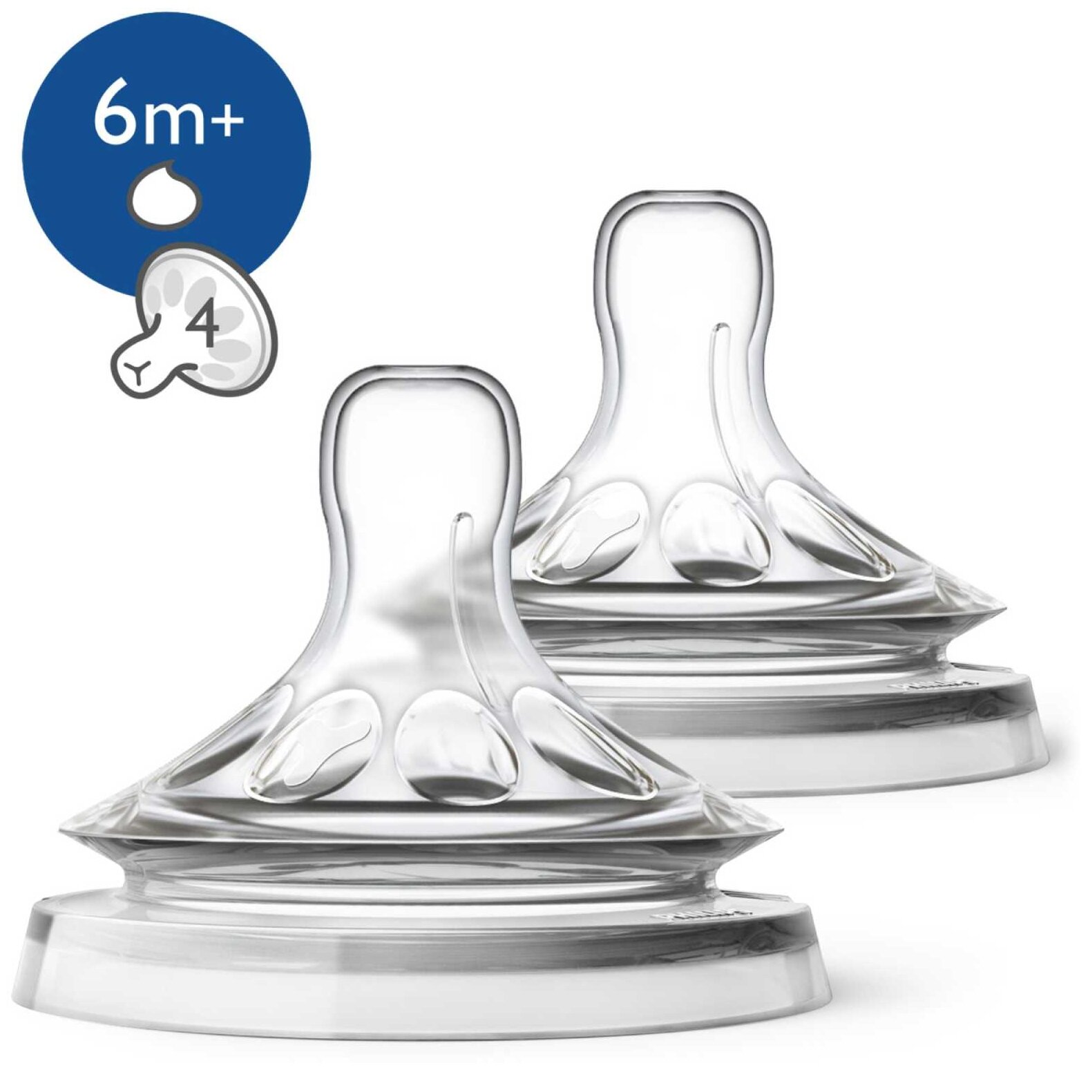 фото Соска Philips AVENT Natural силиконовая для густых жидкостей SCF046/27 6м+, 2 шт.