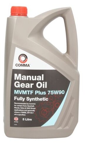 Масло трансмиссионное mvmtf plus 75w-90 comma 5л gear oil, comma, mvmtfp5l