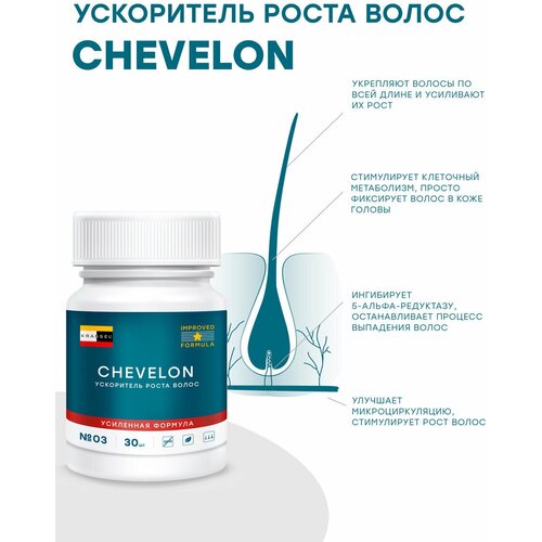 Витамины от выпадения и для роста волос, бровей, ресниц, бороды CHEVELON