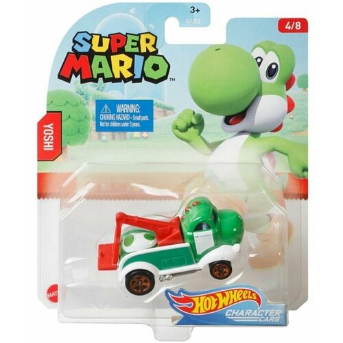 Машинка Hot Wheels тематическая коллекционная оригинал SUPER MARIO YOSHI зеленый GPC10 машинка hot wheels mario kart princess peach gvd36