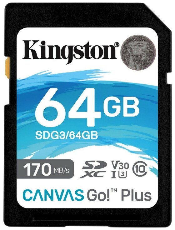Карта памяти Kingston Canvas Go! Plus SDXC UHS-I Cl10, SDG3/64Gb 1179778
