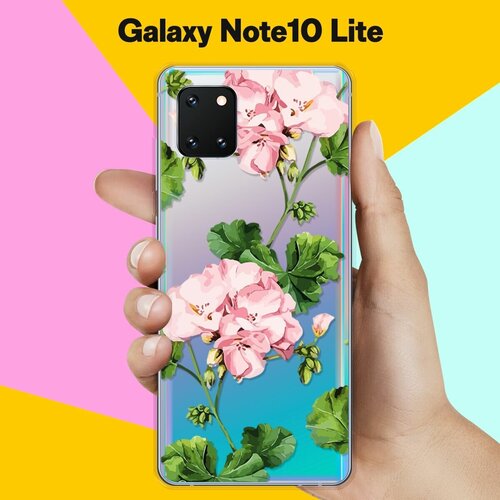 силиконовый чехол на samsung galaxy note 10 самсунг ноут 10 с принтом солнечные цветы Силиконовый чехол Розовые цветы на Samsung Galaxy Note 10 Lite