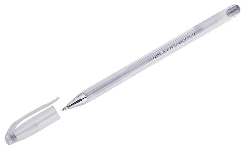 Ручка гелевая Crown серебро, металлик, 0,7 мм