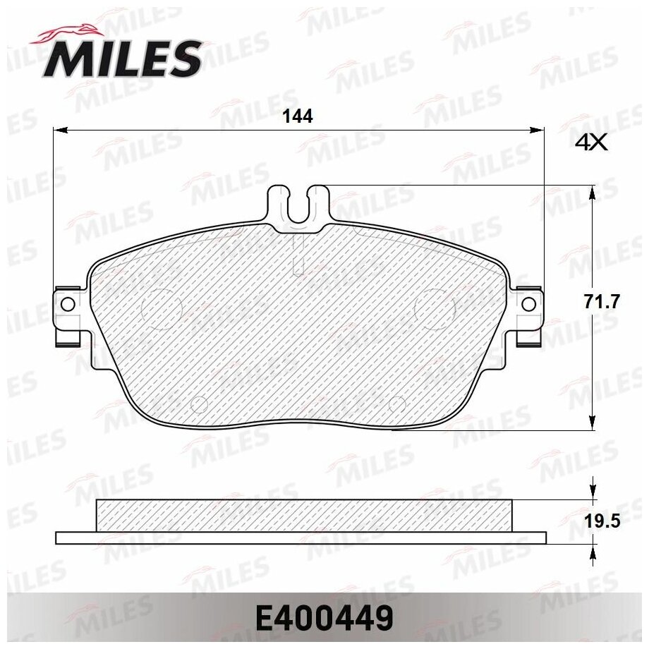 Комплект тормозных колодок MILES E400449 для Mercedes A-CLASS W176 B-CLASS W246 W242 CLA C117 X117 GLA-CLASS X156