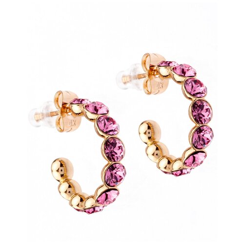 бижутерия серьги кольца длинные висячие сережки женские под золото xuping Серьги конго XUPING JEWELRY, Swarovski Zirconia, розовый