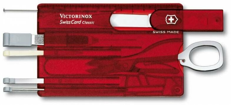 Швейцарская карта Victorinox SwissCard Classic красный полупрозрачный (0.7100. T)