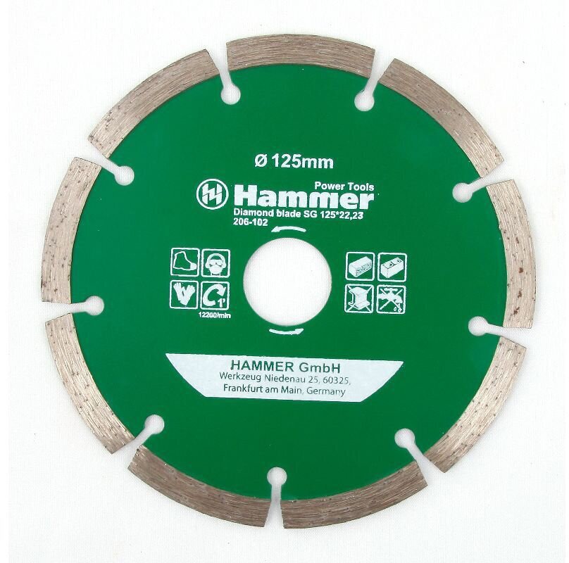 Диск алмазный Hammer Flex 206-102 DB SG 125х22 мм, сегментный, универсальный