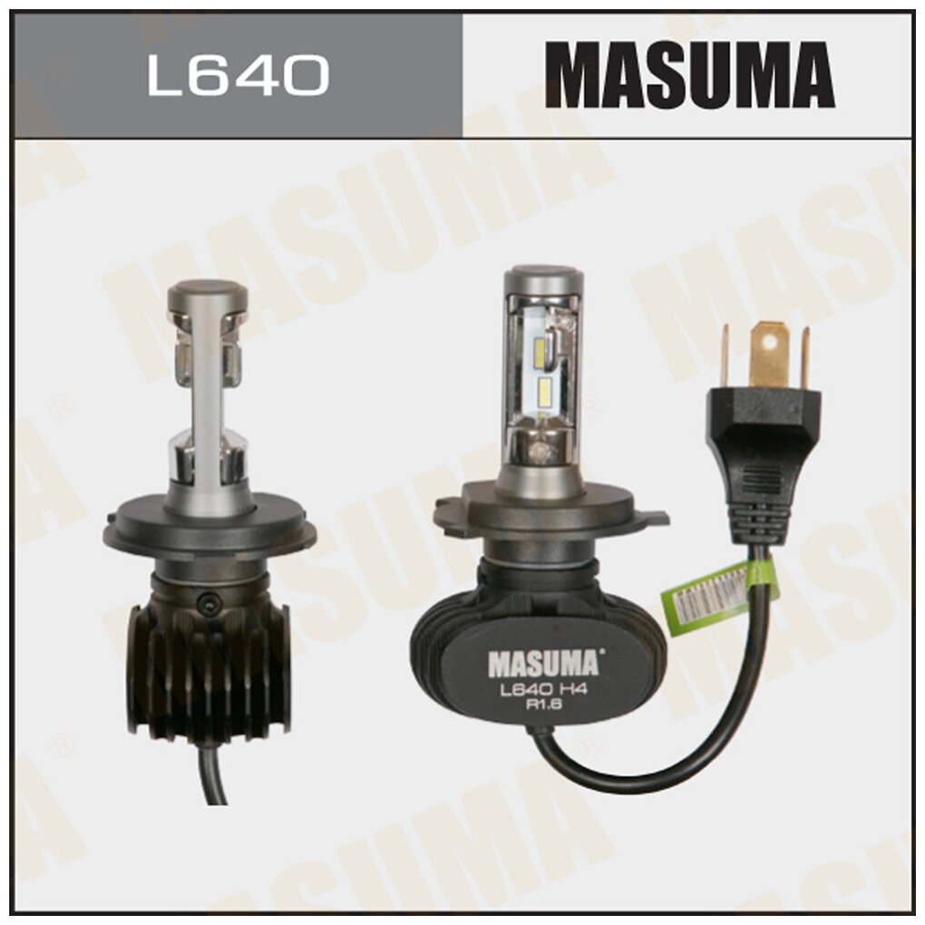 Лампа светодиодная H4 55 Вт 6000K 4000Lm LED P43T (компл 2шт) MASUMA