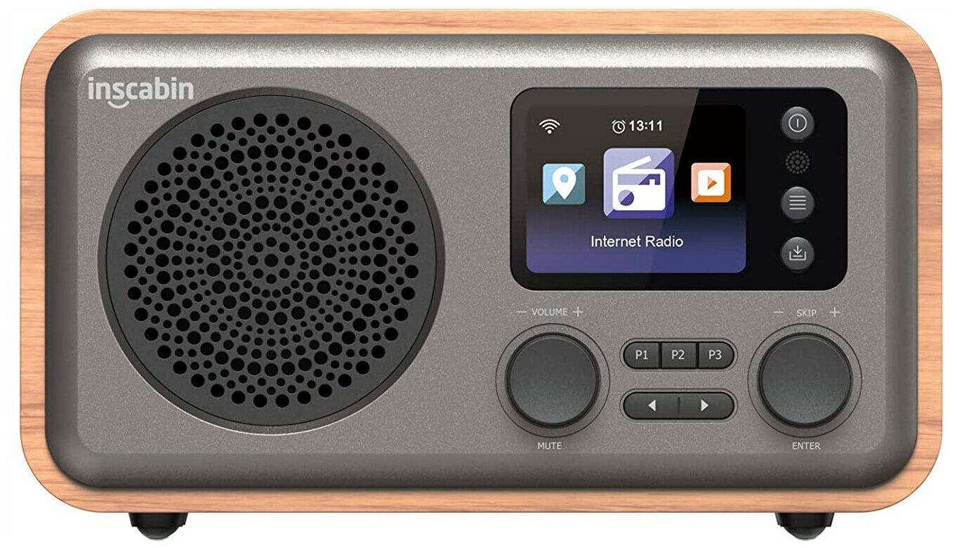 Интернет-радио Inscabin D8 Cherry (WiFi, FM, DAB, Bluetooth, USB Playback, деревянный корпус, 2,4" TFT)