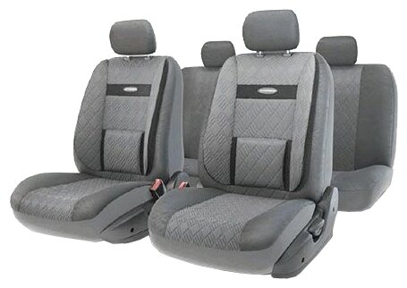 Авточехлы AUTOPROFI COM-1105GP D.GY/D.GY (M) COMFORT, экокожа, темно-серый, размер М