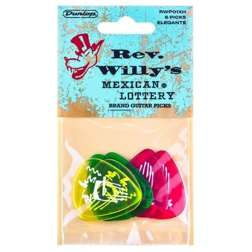 RWP01XH Rev. Willy's Mexican Lottery Медиаторы 6шт, очень толстые, Dunlop