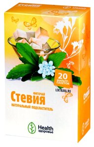 Здоровье Health чай Стевия ф/п, 20 г, 20 шт.