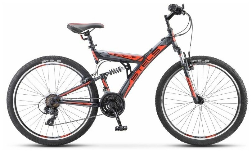 Велосипед взрослый STELS Focus V26 18-SP V030 18 Тёмно-синий/оранжевый (LU086305*LU083837)