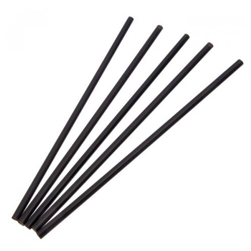 Трубочки прямые в индивидуальной упаковке размер 8 x 240 мм, цвет черный, 1 шт.