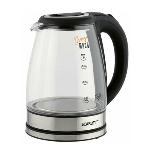 Комплект 5 шт Чайник SCARLETT SC-EK27G36 18 л 1800 Вт закрытый нагревательный элемент стекло черный 1454300₽