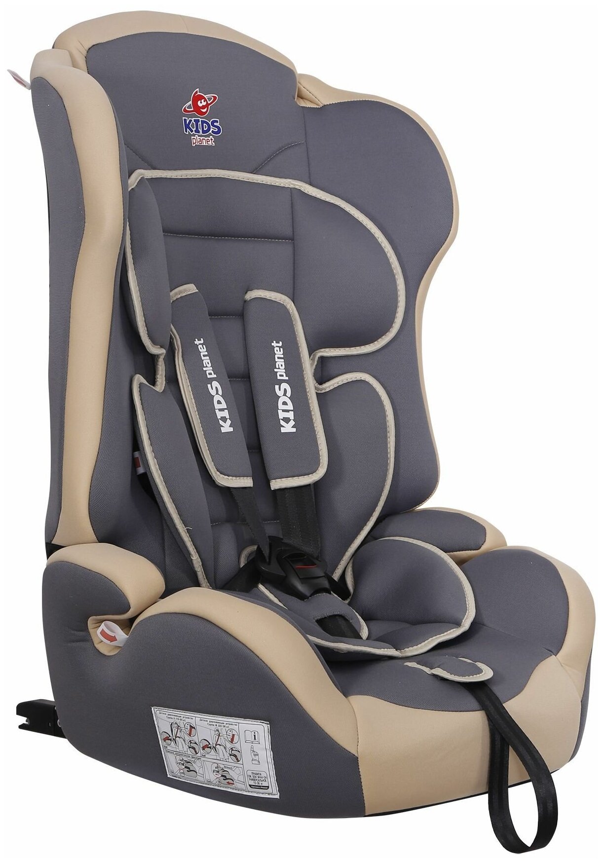 SIGER KRES2553 Автокресло детское 9-36кг (I-II-III) 1-12лет бежевый латте Isofix "Sputnik" KIDS PLANET