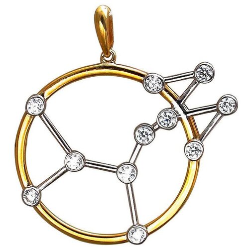 фото Эстет подвеска "стрелец" с 11 фианитами из серебра с позолотой 01д159612а