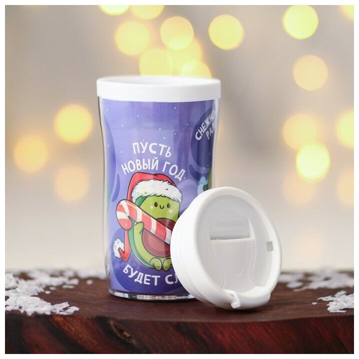Термостакан новогодний пластиковый «Пусть год будет сладким», 250 мл - фотография № 3