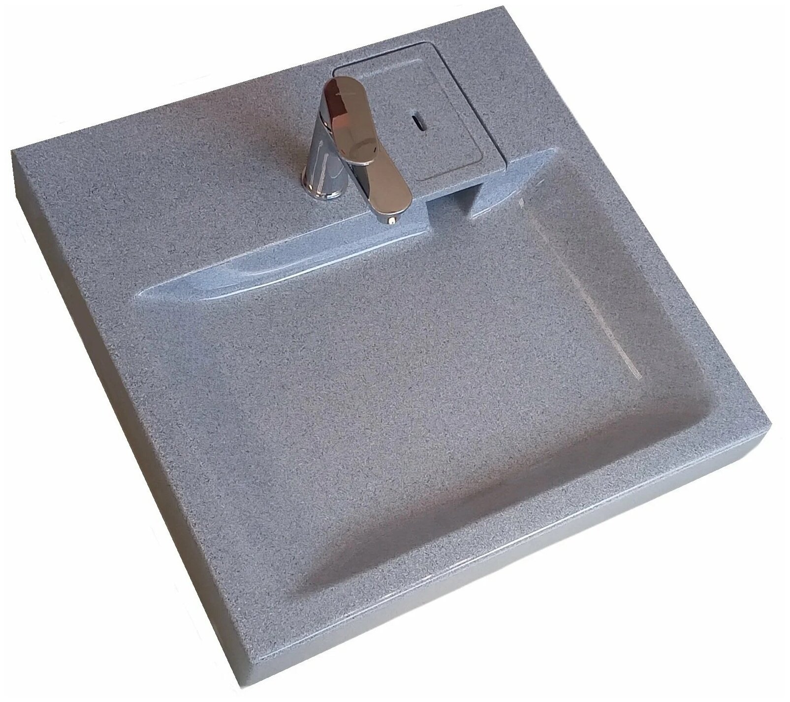 Компактная раковина для установки над стиральной машиной CAPRI MV51G серый гранит (595x585)