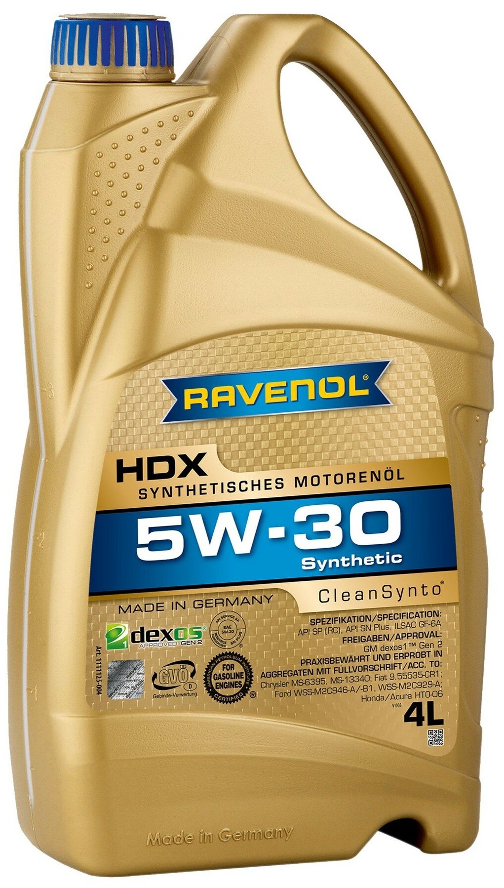 Моторное масло Ravenol HDX 5W-30, синтетическое, 4 л