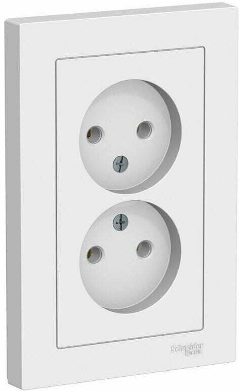 Розетка 2-м СП AtlasDesign 16А IP20 без заземл. в сборе бел. SE ATN000120