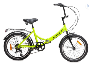 Велосипед SKIF CITY 20 (20" 7 ск.) 2022, ярко-зеленый/черный, IBK22OK20022