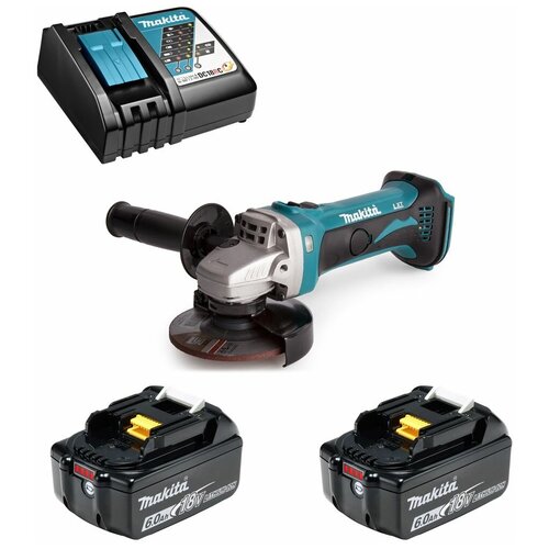 Шлифмашина угловая аккумуляторная 18В LXT 115мм Li-Ion 2x6Ач Makita DGA452RGE 3722000₽